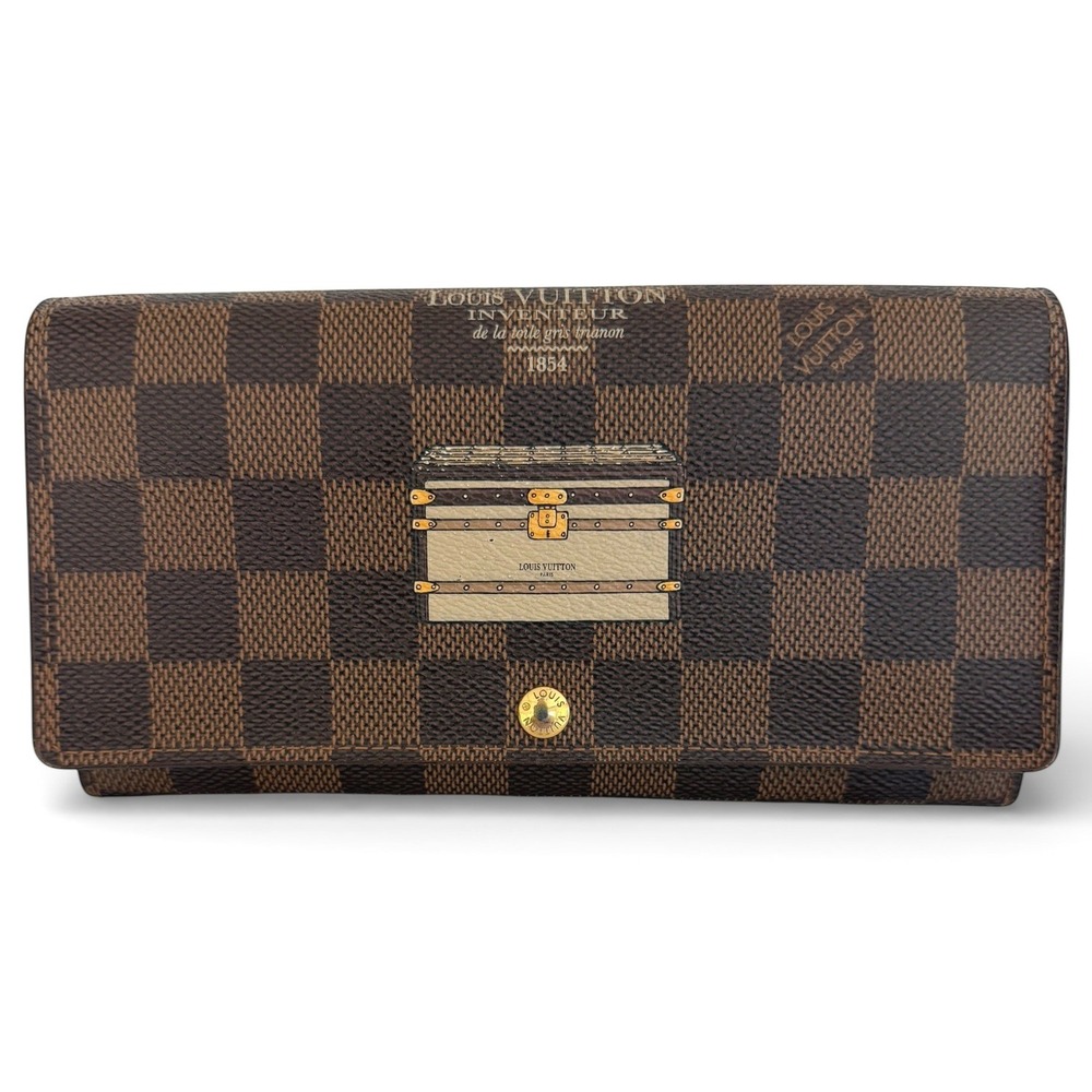 Louis Vuitton Sarah Wallet Trunk Edition Damier Ebene Box Dust Bag Authenticated